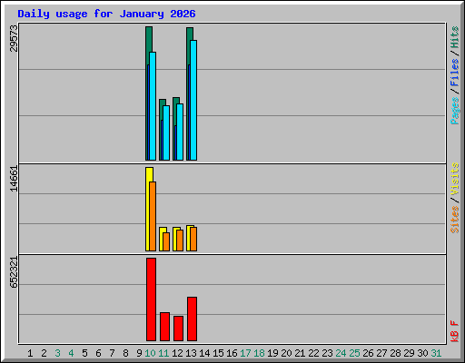 Daily usage for January 2026