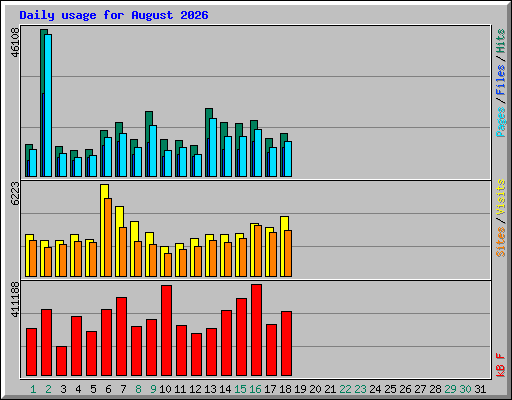 Daily usage for August 2026
