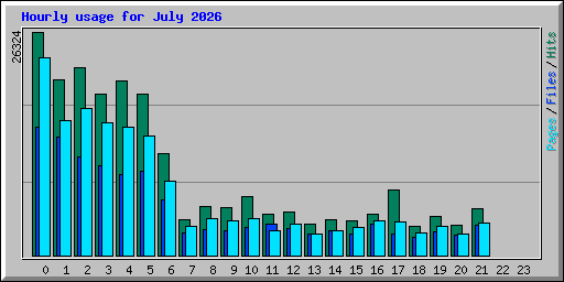 Hourly usage for July 2026